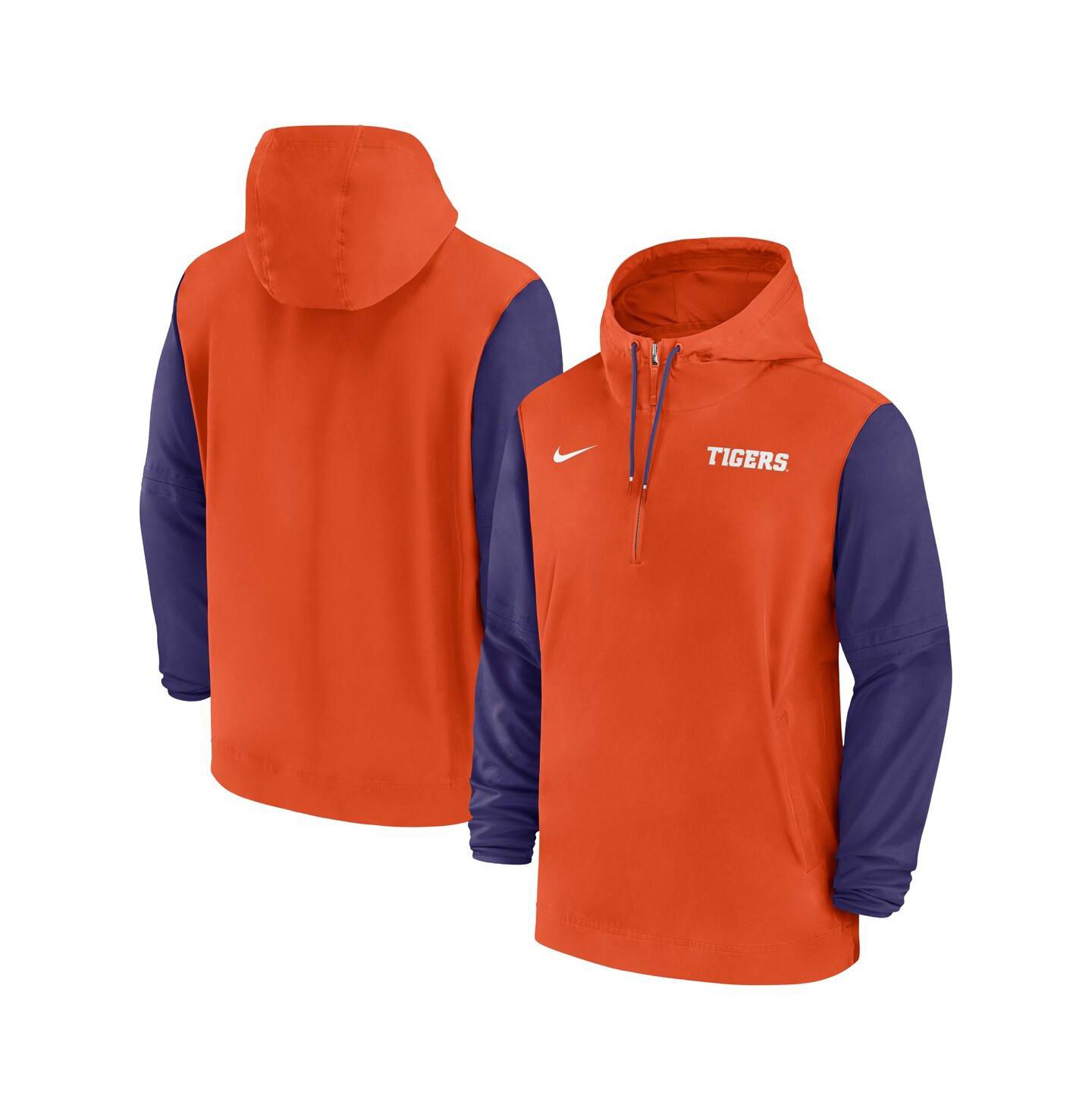 Мужское худи Nike Orange Clemson Tigers 2024 Sideline Pregame Player Half-Zip — фото 1