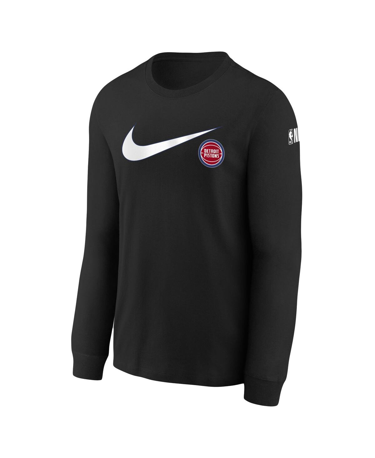 Nike Big Boys and GirlsDetroit Pistons Swoosh Long Sleeve T-Shirt - Black
