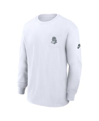 Men's White Michigan State Spartans Legacy Max90 Pocket Long Sleeve T-Shirt