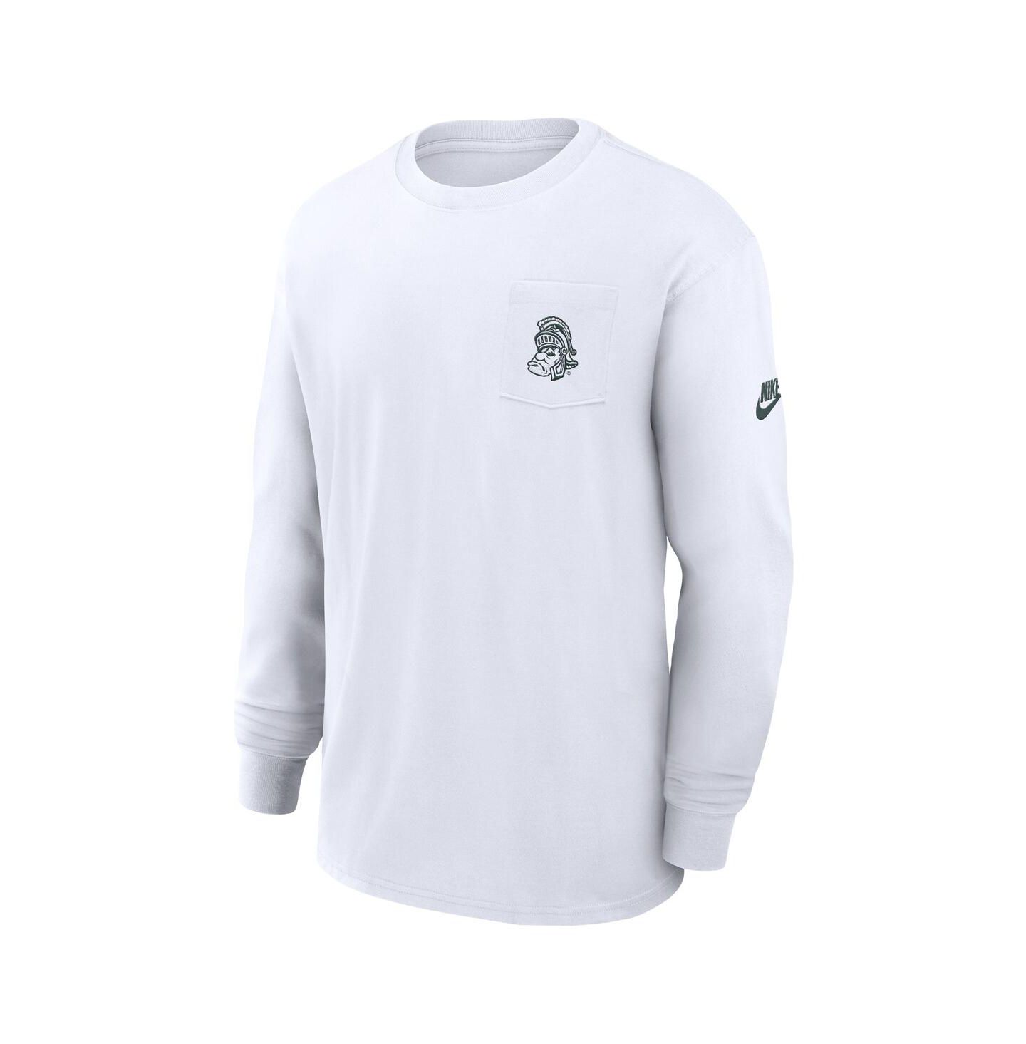 Мужская футболка Nike White Michigan State Spartans Legacy Max90 Pocket Long Sleeve — фото 3
