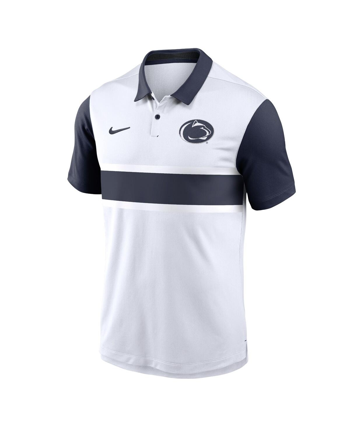 Nike Penn State Nittany Lions Primetime Campus Vapor  Men's Dri-fit College Polo In White,navy