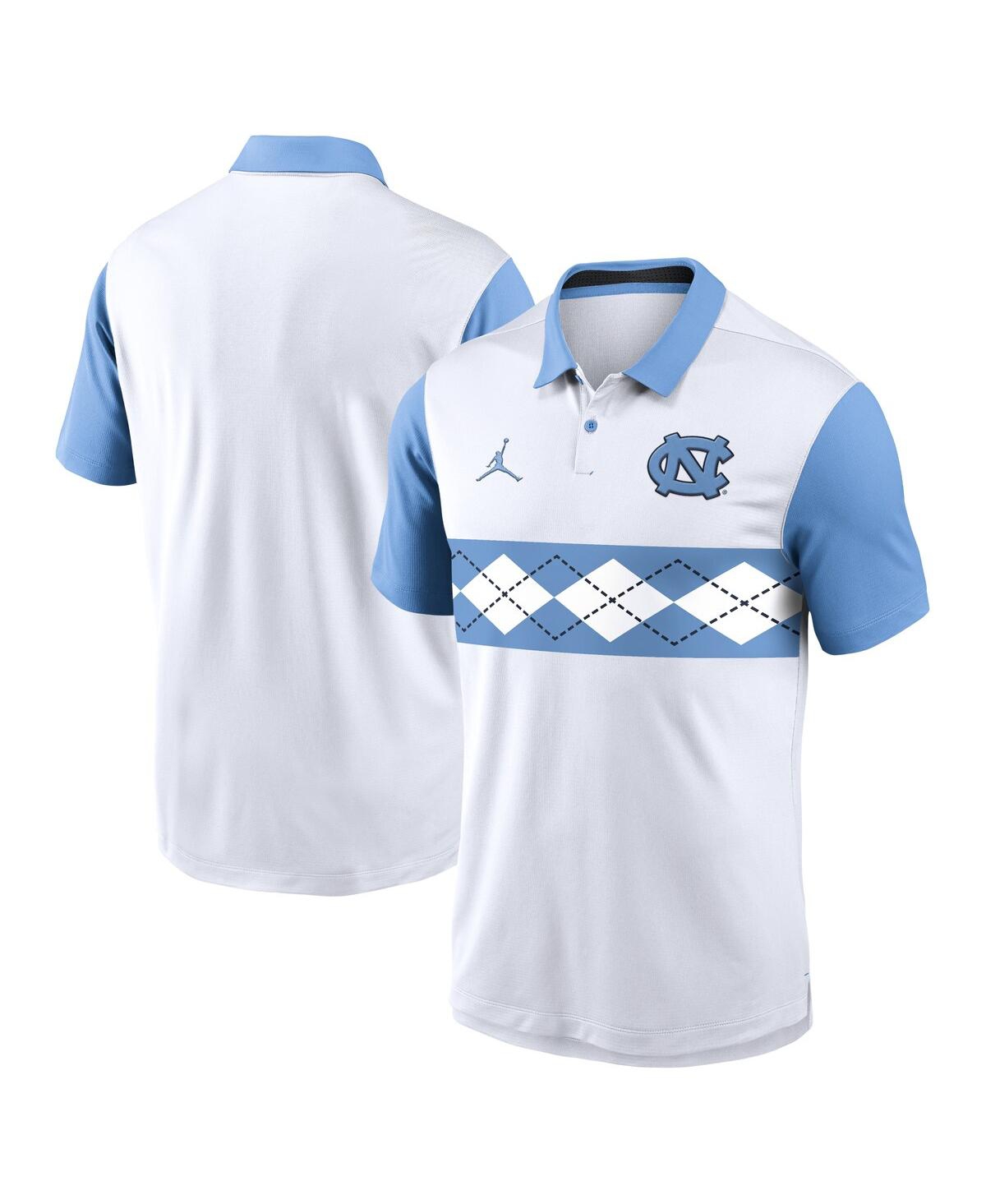 Men's White North Carolina Tar Heels Primetime Campus Vapor Performance Polo - White, Light Blue