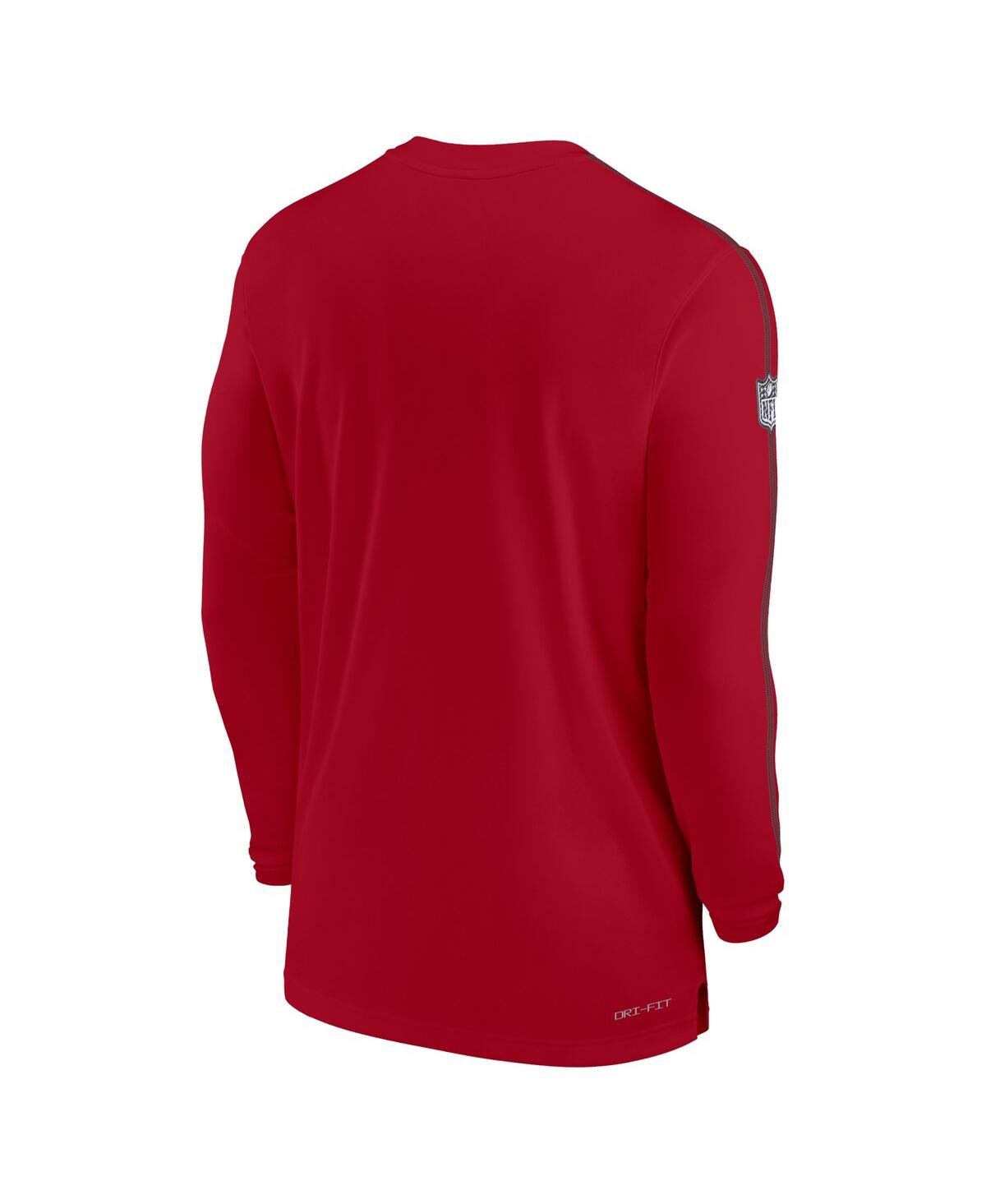 Nike Men'sTampa Bay Buccaneers Sideline Coach Uv Performance Long Sleeve T-Shirt - Red, Gold