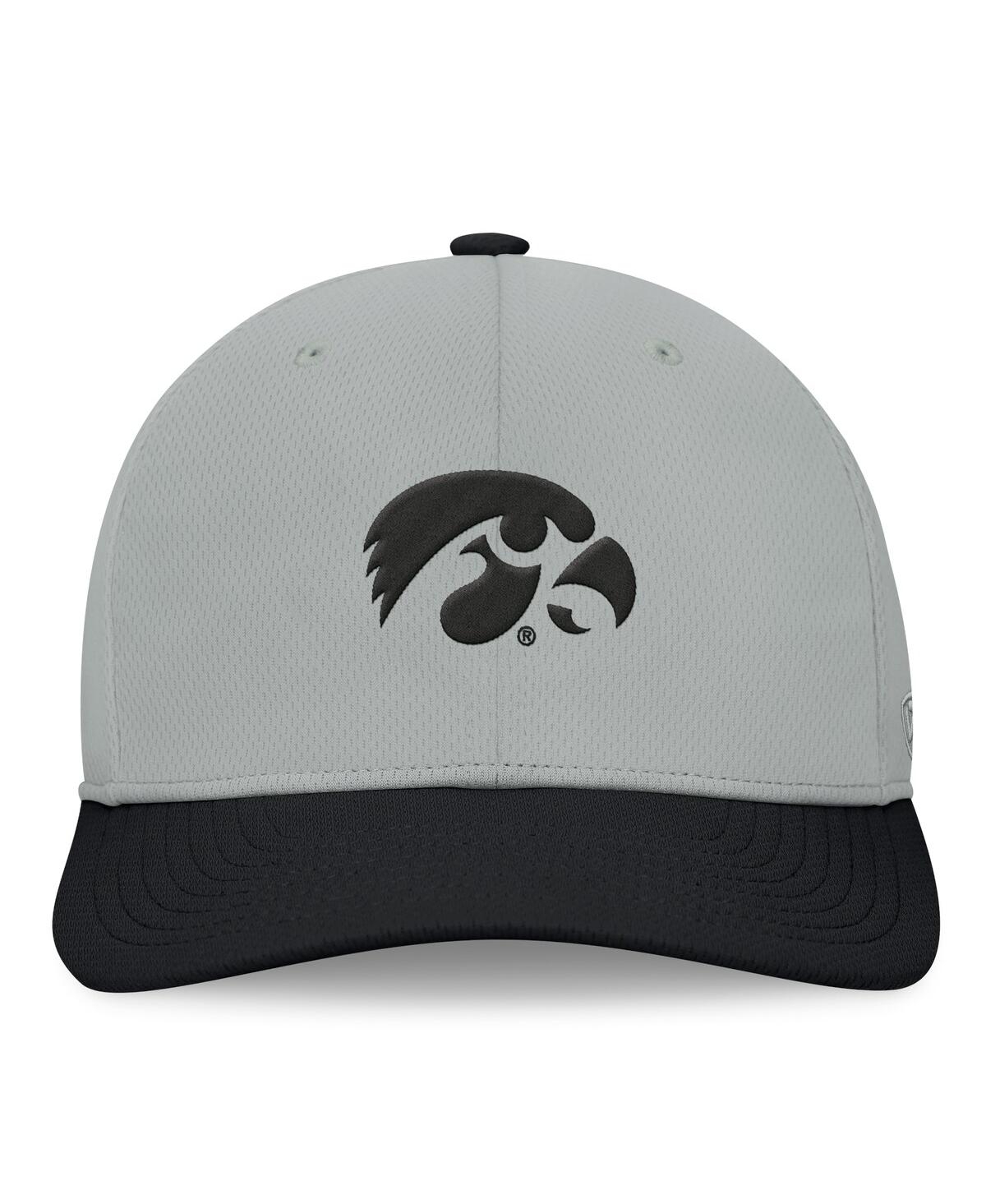 Top Of The World Men's Gray/black Iowa Hawkeyes Mick Flex Hat In Gray,black