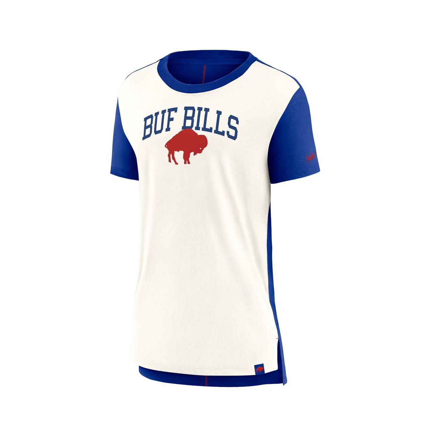 Женская футболка Nike Cream/Royal Buffalo Bills Wordmark Tri-Blend — фото 3