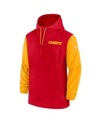 Men's Red/Gold Kansas City Chiefs 2024/25 Sideline Pre-Game Player 1/2-Zip Hoodie Jacket