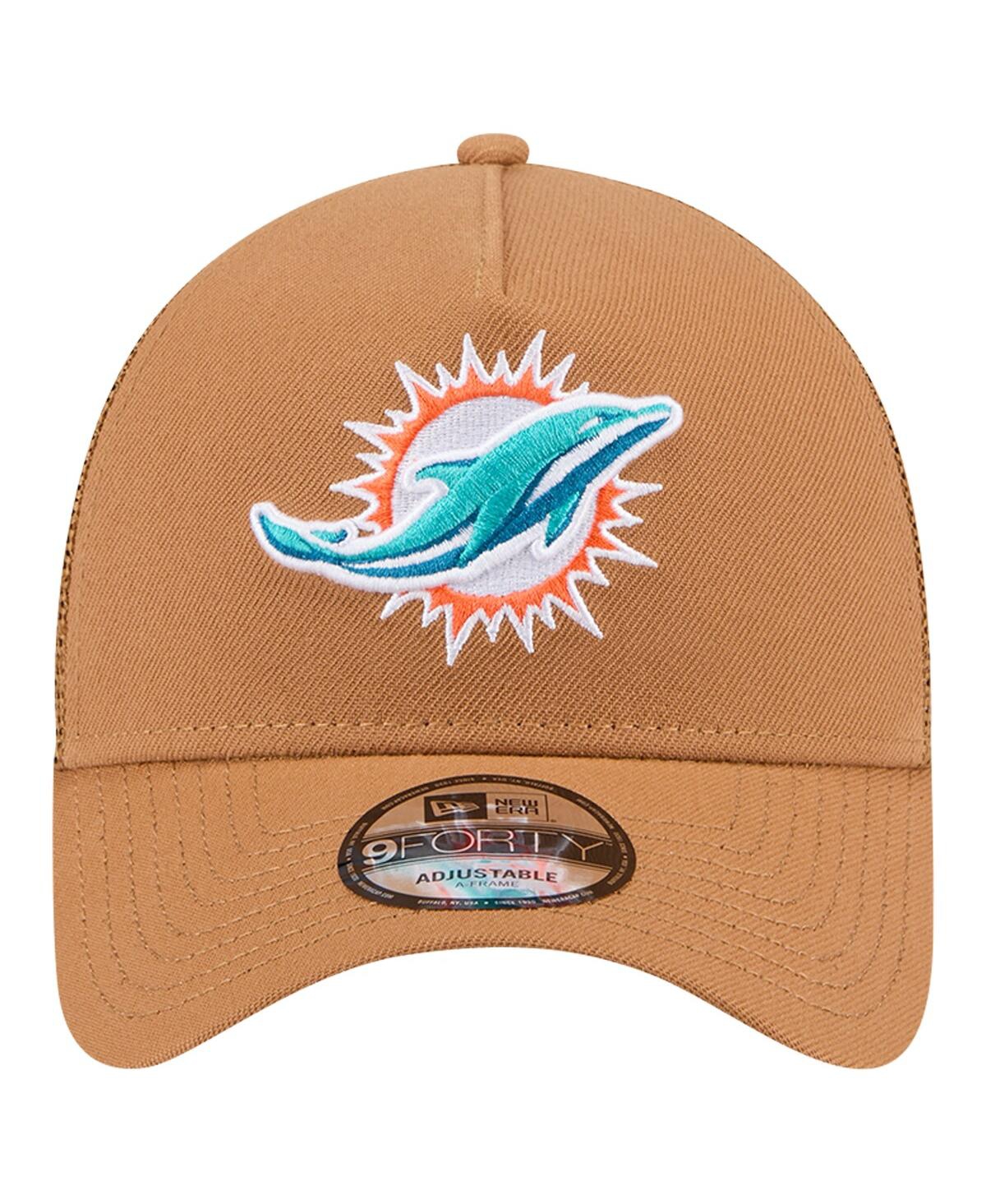 New Era Men'sMiami Dolphins Color Pack A-Frame Trucker 9FORTY Adjustable Hat - Brown