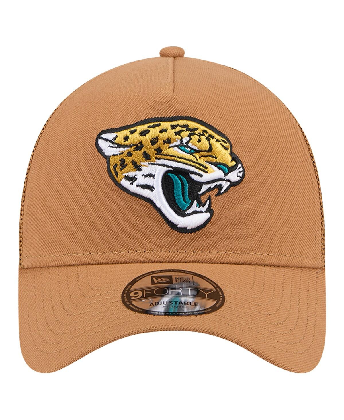 New Era Men's Brown Jacksonville Jaguars Color Pack A-frame Trucker 9forty Adjustable Hat In Brown