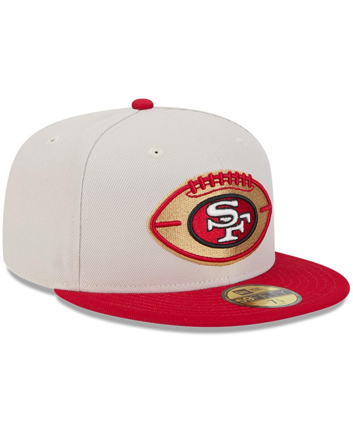 New Era Men'sScarlet San Francisco 49ers 2024 Sideline Historic 59FIFTY Fitted Hat - Stone, Scarlet