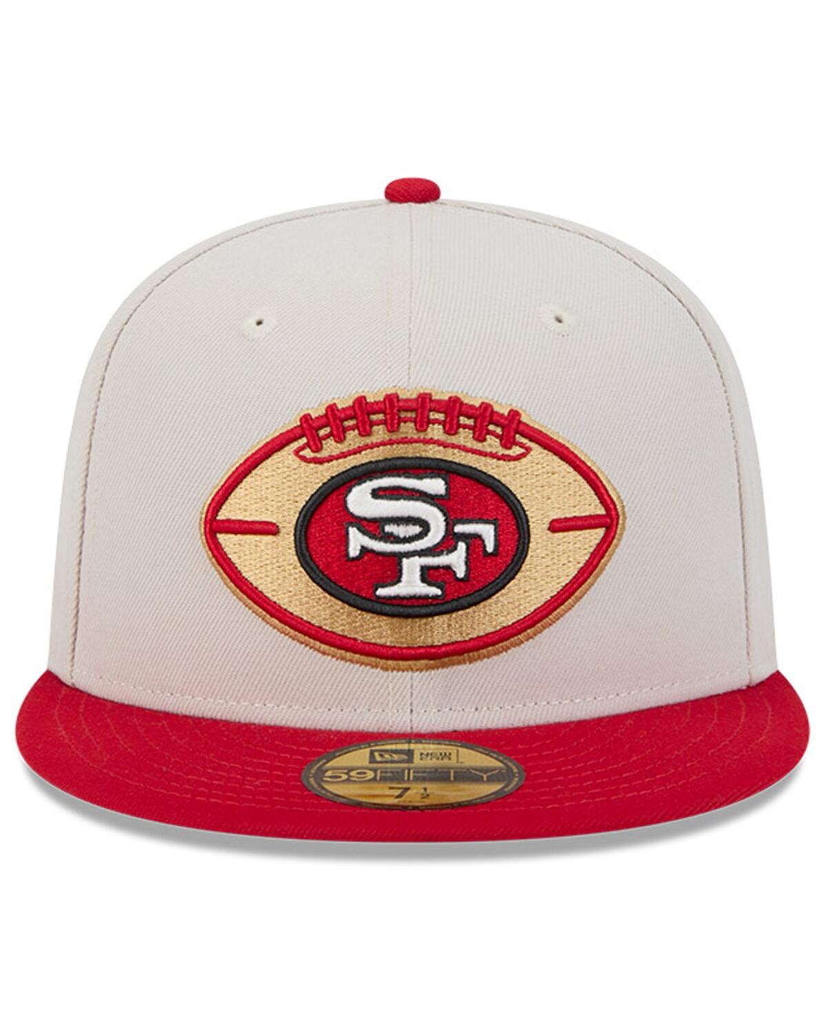 New Era Men'sScarlet San Francisco 49ers 2024 Sideline Historic 59FIFTY Fitted Hat - Stone, Scarlet