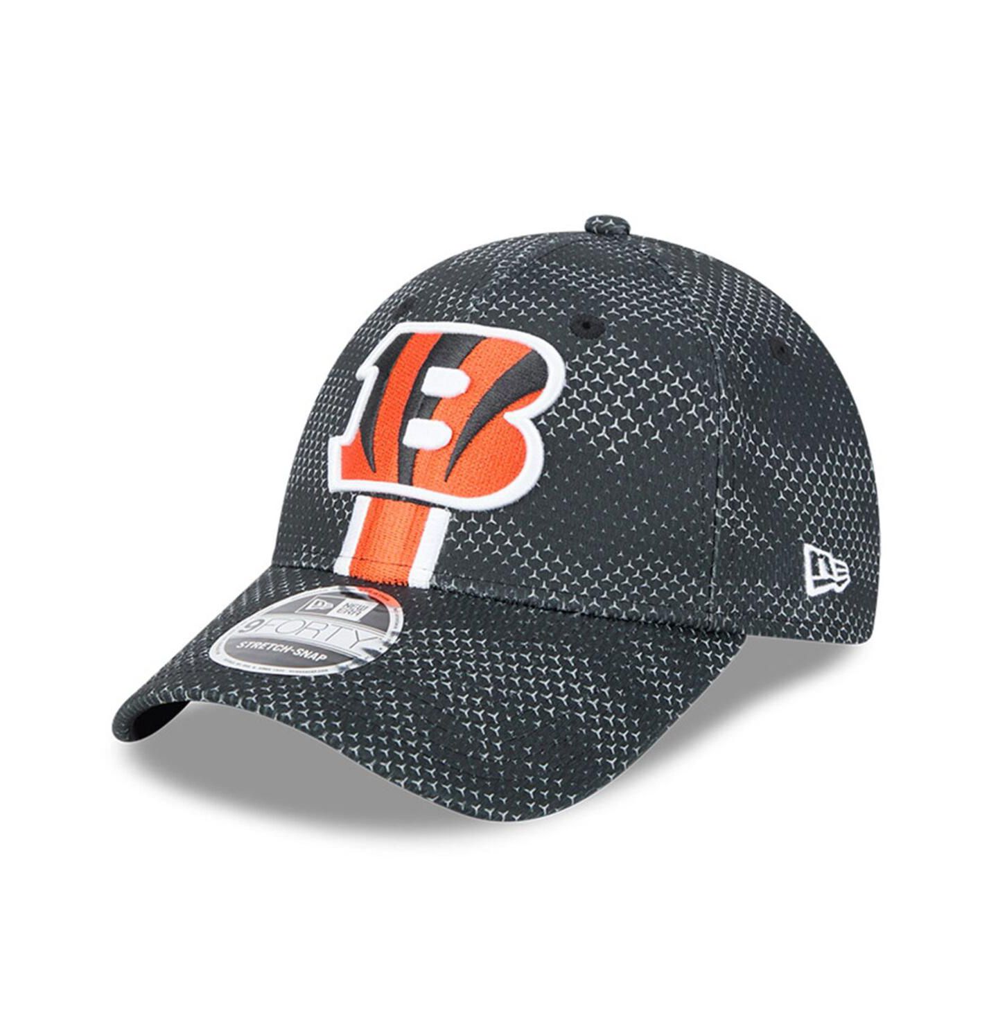 Мужской головной убор New Era Black Cincinnati Bengals 2024 Sideline 9FORTY Stretch-Snap Hat — фото 3
