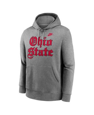 Men's Gray Ohio State Buckeyes Old English Fleece Pullover Hoodie
