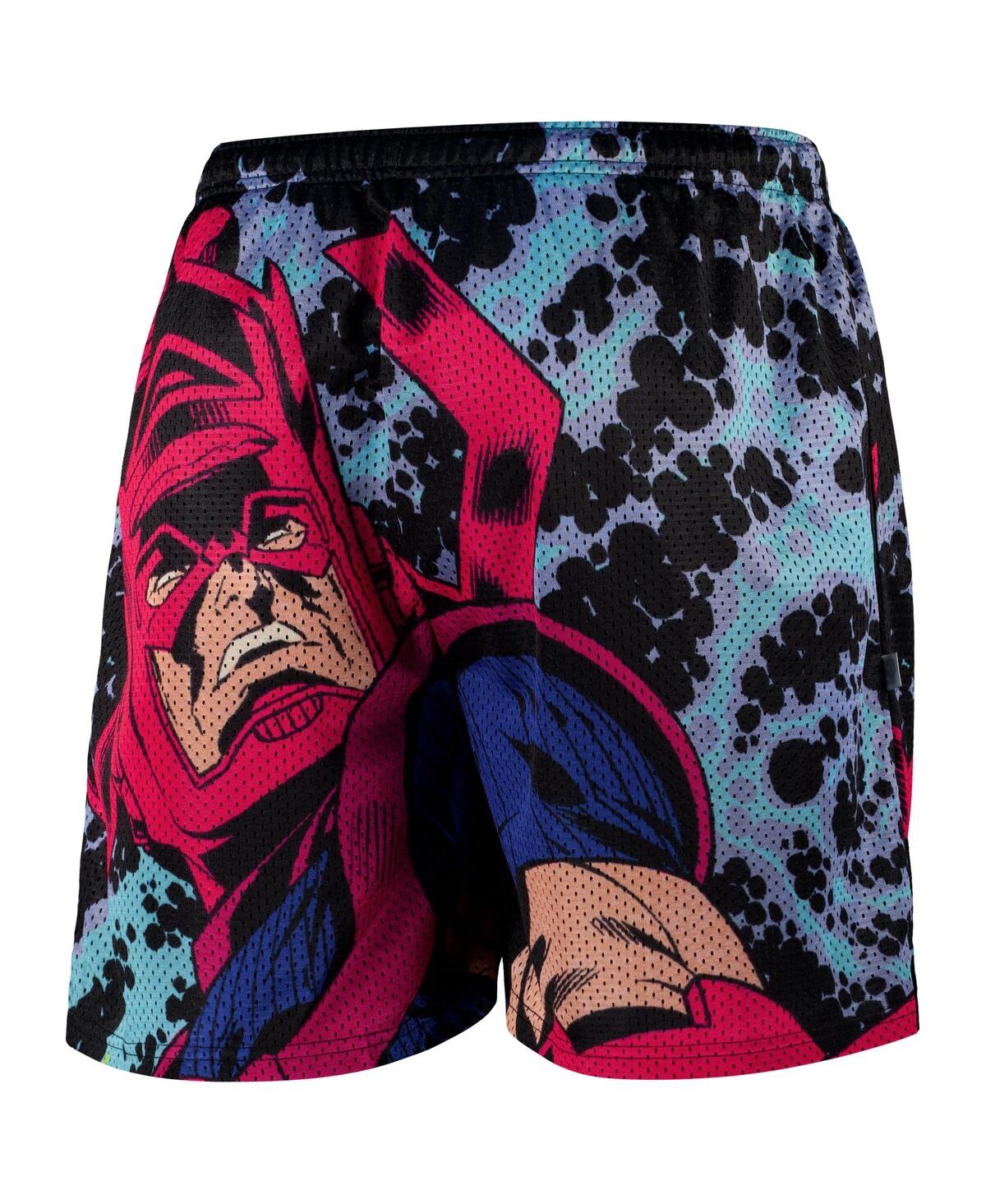 Shop Chalk Line Men's Black The Avengers Galactus Retro Shorts In Black,purple