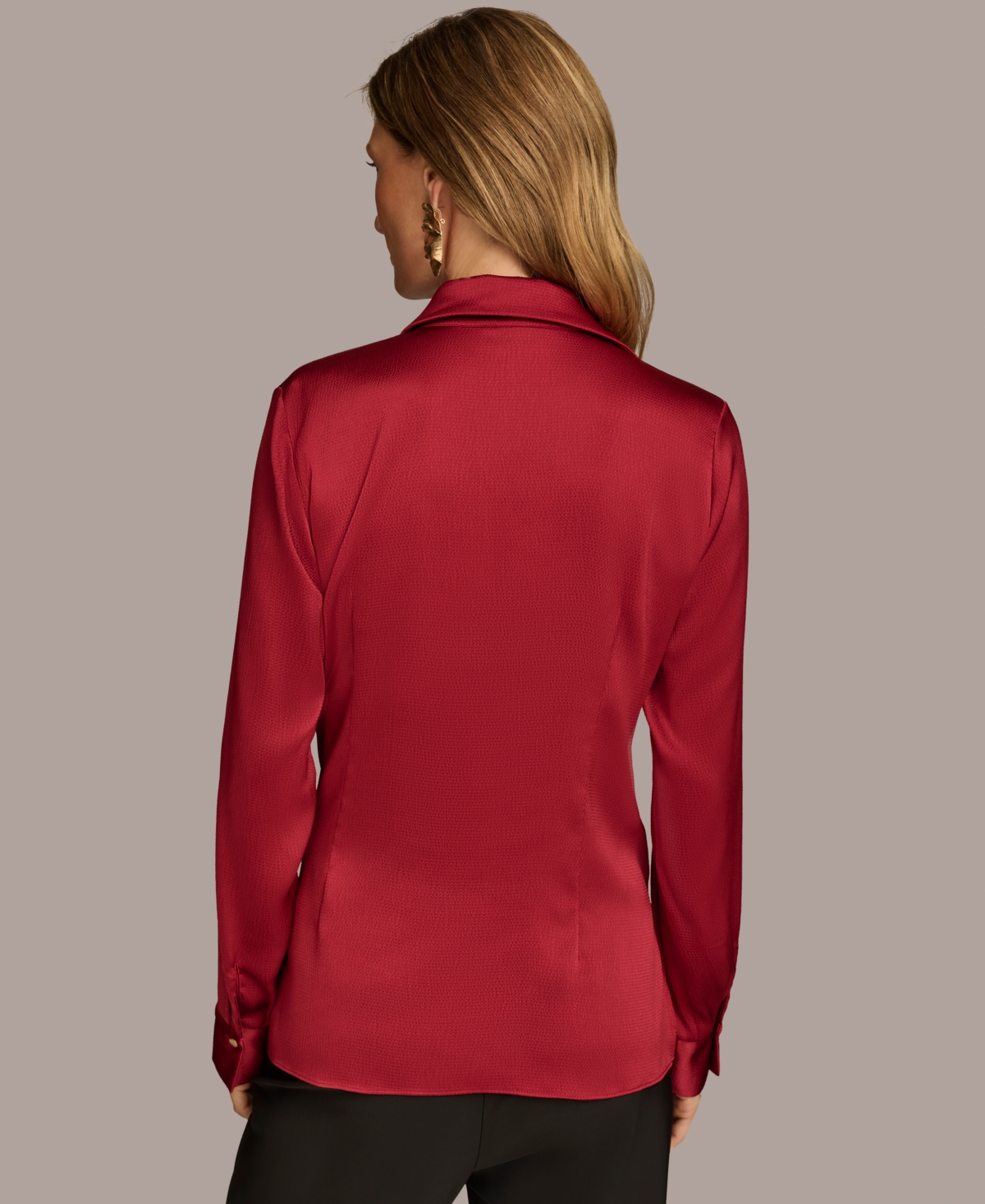 Donna Karan New York Women's Collared Tie-Waist Shirt