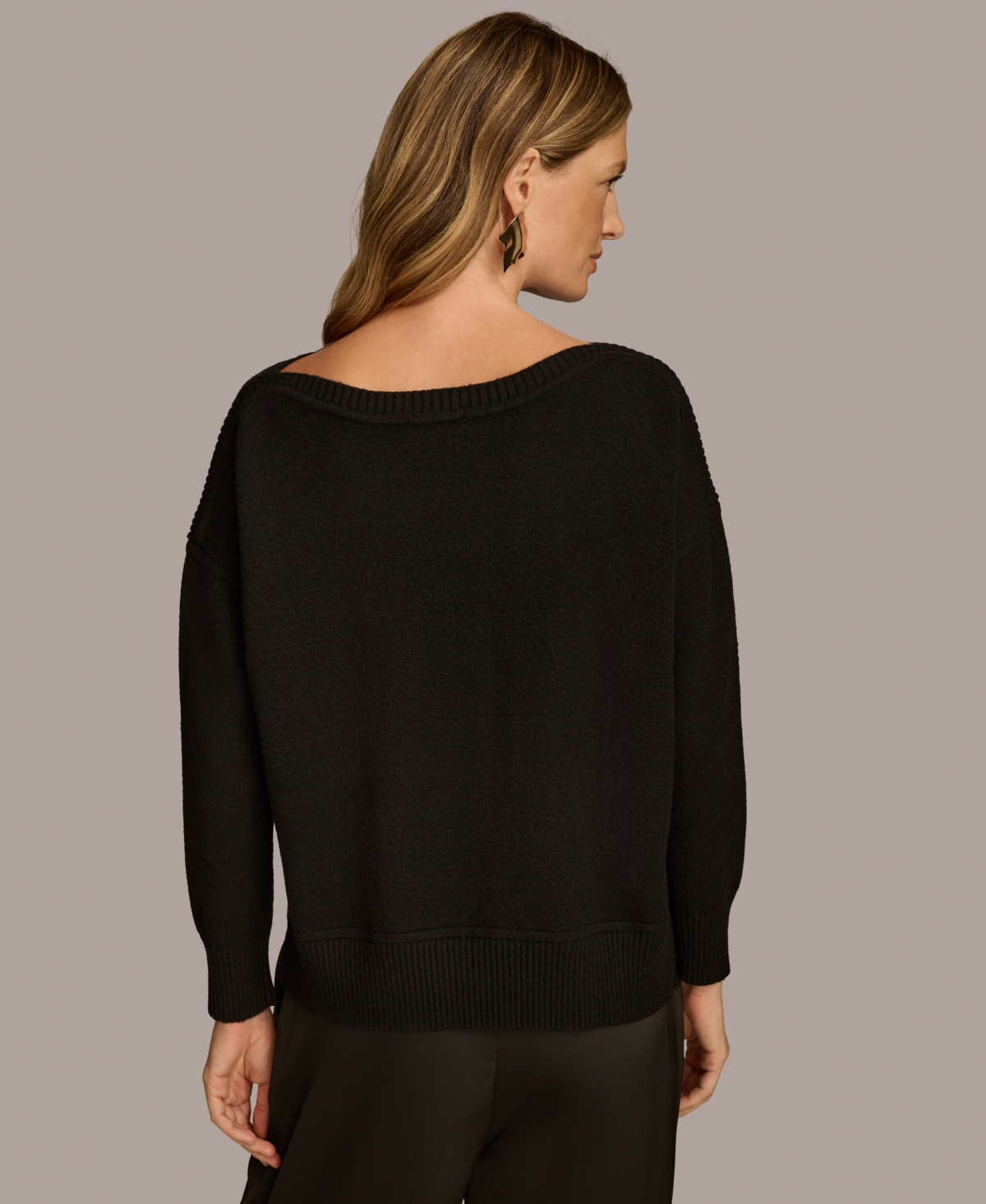 Donna Karan New York Women's Mixed-Media Sweater