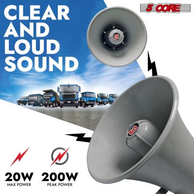 5Core PA Speaker Pair 200W Bull Horn Loud Audio Indoor Outdoor Speakers System 8Ohm Reflex Megaphone - UHC 150 2Pcs