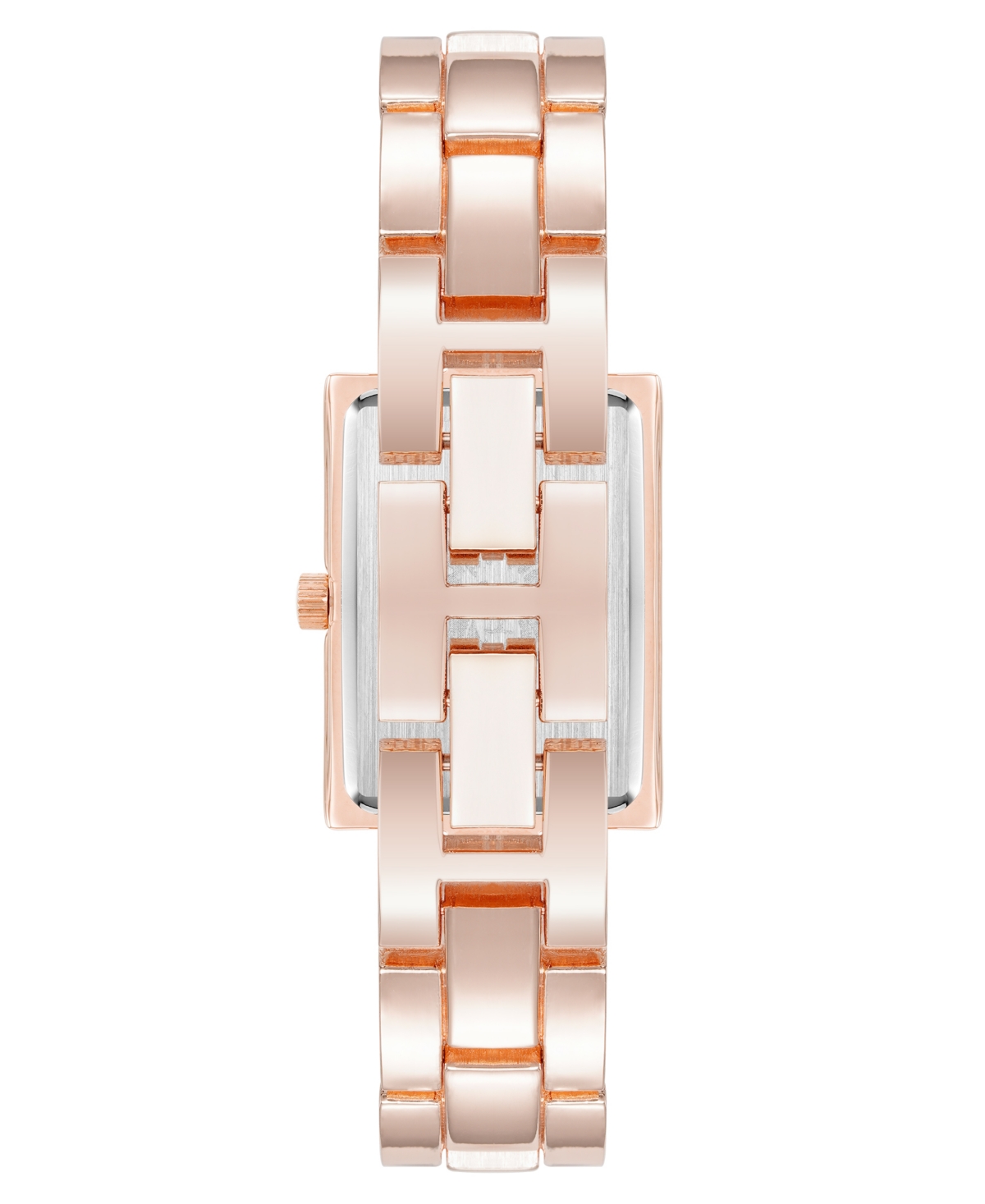 Shop Anne Klein Women's Quartz Modern Rectangular Blush Enamel And Rose Gold-tone Alloy Metal Watch, 21.5mm In Blush,rose Gold-tone