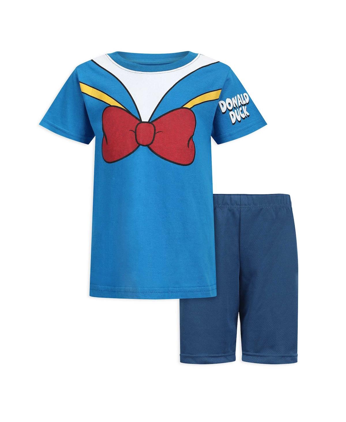 Children's Apparel Network Toddler Donald Duck Blue Mickey Friends T-shirt And Shorts Set In Blue