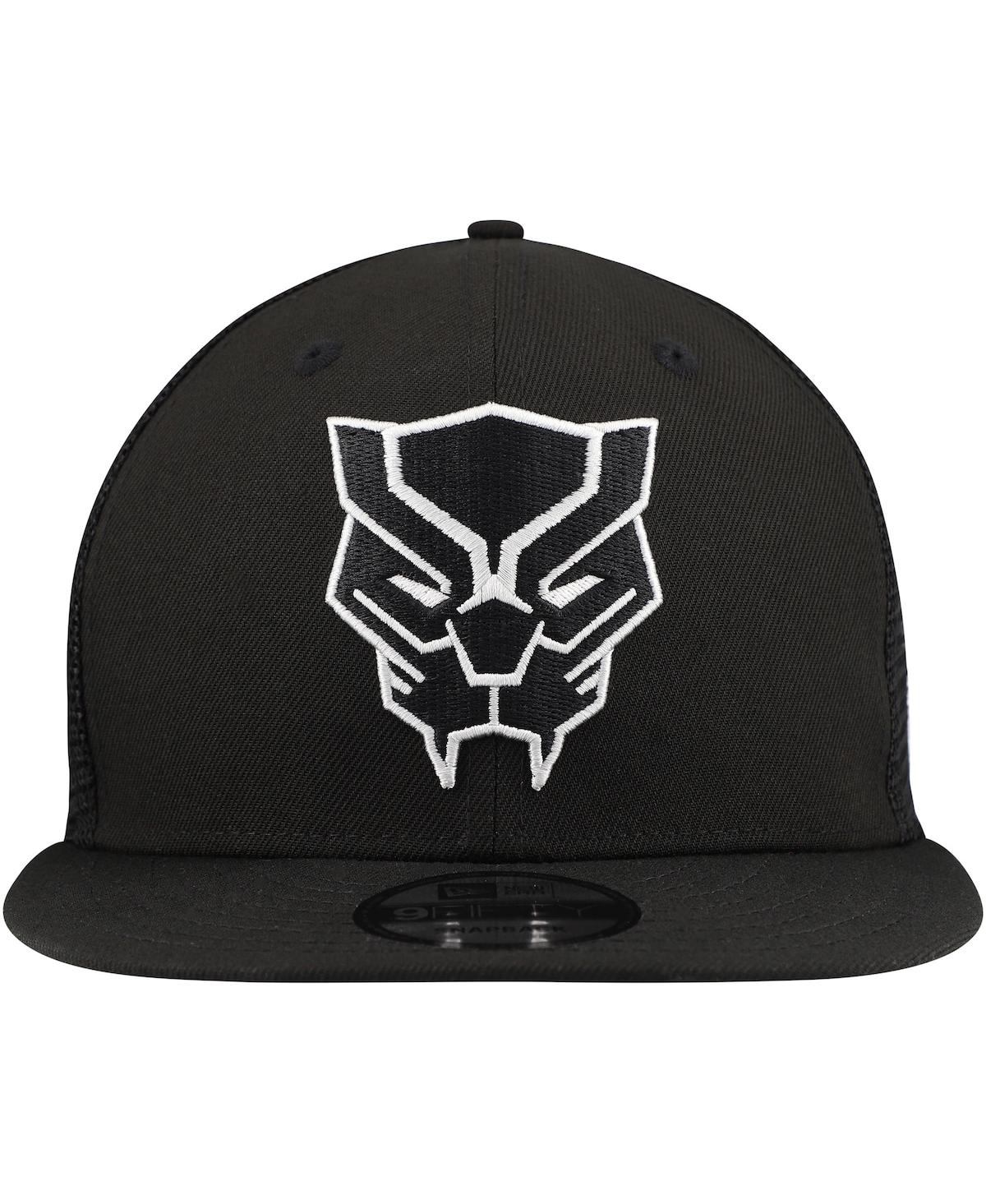 NEW ERA MEN'S BLACK BLACK PANTHER 9FIFTY SNAPBACK TRUCKER HAT 