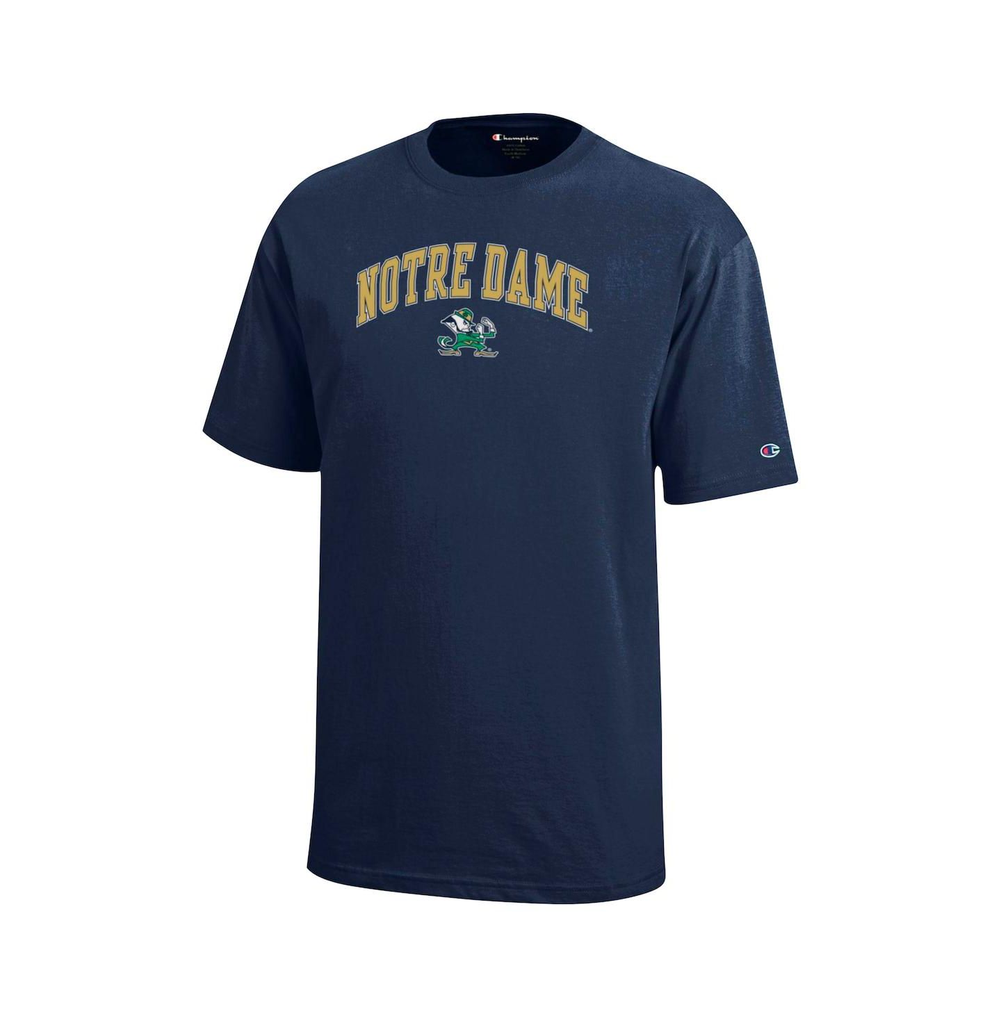 Детская футболка Champion Notre Dame Fighting Irish Arch Over Logo, цвет: Серый — фото 5