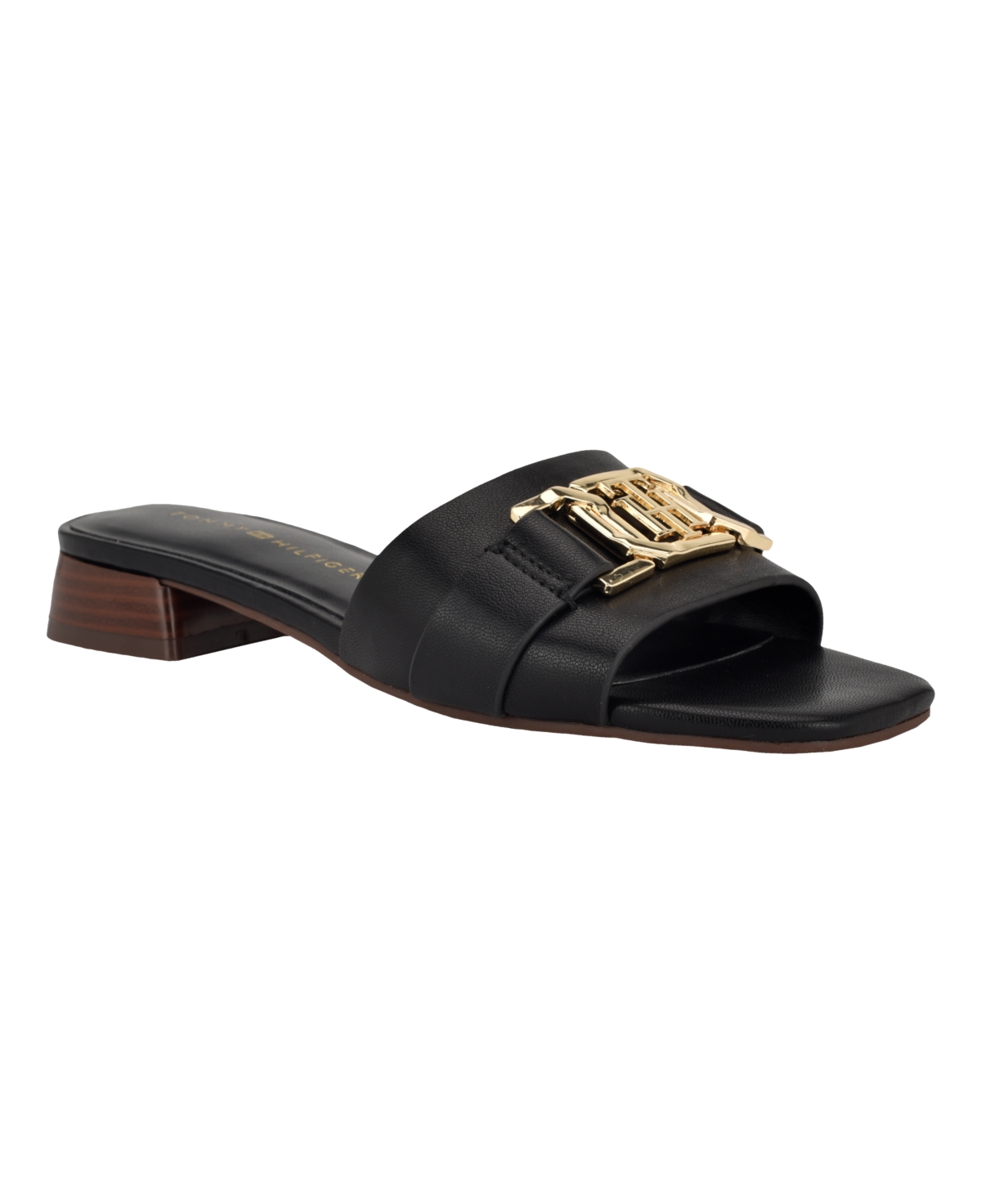 Tommy Hilfiger Women's Meliei Block Heel Slide Sandals In Black