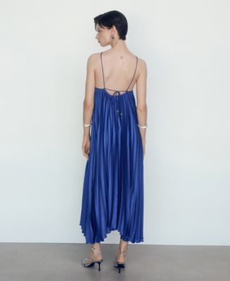 Mango Women's Pleated Halter Neck Dress - Macy's