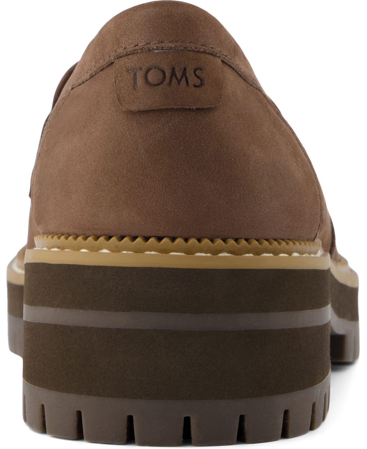 Shop Toms Women's Cara Lug Sole Loafers In Dark Brown Leather