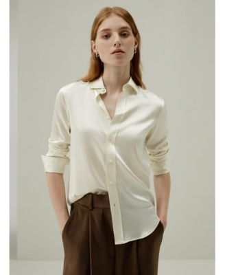 Women's Tailored Button Down Silk Shirt