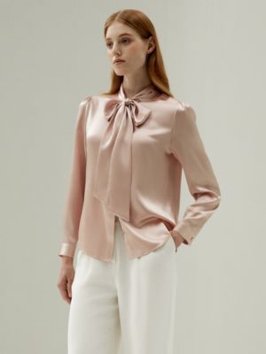Women's Bow-tie Neck Silk Blouse