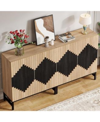 63-Inch FarmYFuse Sideboard Cabinet with Doors and Storage for Kitchen, Dining Room, or Living Room