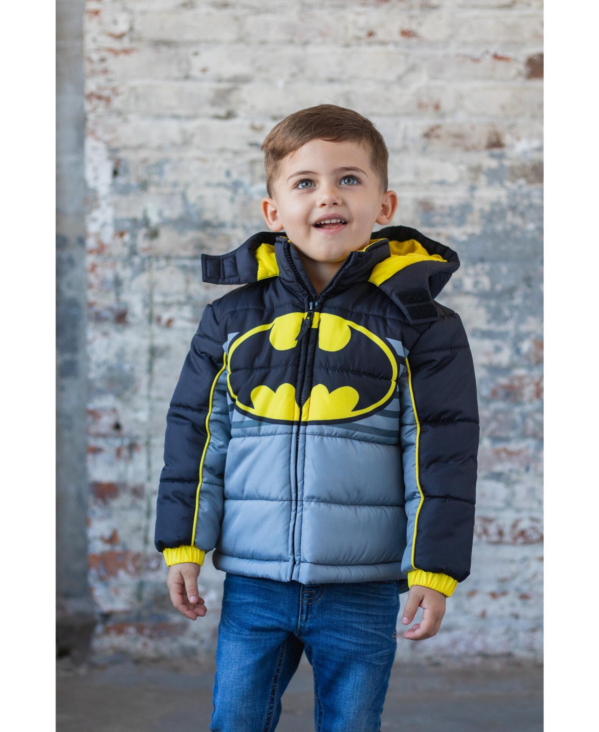 Dc Comics Toddler Boys Justice League Batman Zip Up Puffer Jacket to