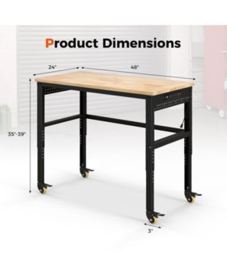 48 Inch Adjustable Work Bench with Power Outlets
