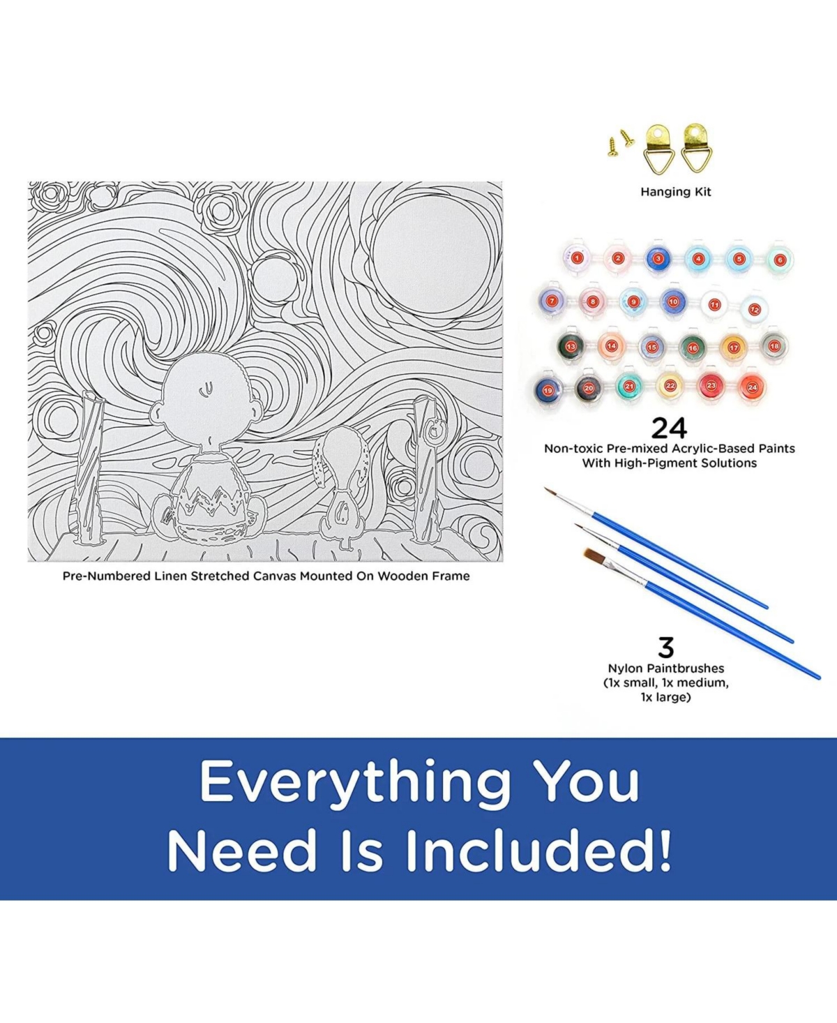 Peanuts Starry Night Art By Numbers Craft Kit