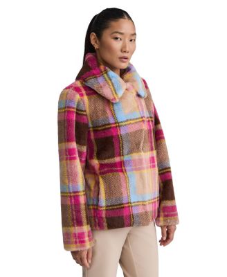 Women's Faux Fur Plaid Jacket