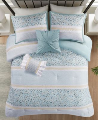 Caralie Seersucker 5-Pc. Comforter Set, King/California King