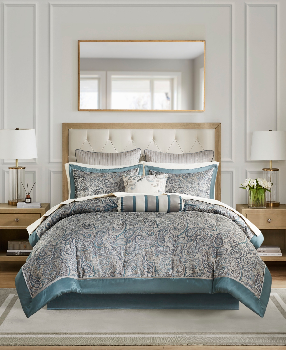 Madison Park Adeline 12-pc. Comforter Set, California King In Teal