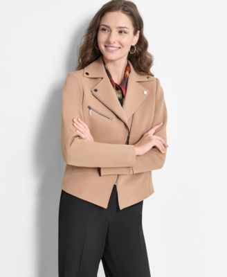 DKNY - Women's Asymmetrical-Front Moto Jacket