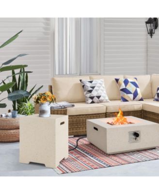 2-in-1 Gas Tank Holder Side Table with Protective Cover