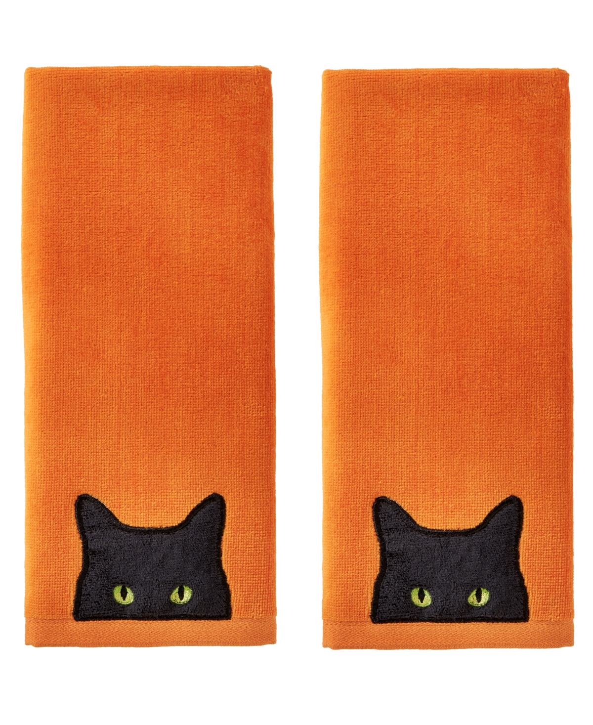 Skl Home Shadow Eyes Cotton 2 Piece Hand Towel, 16" X 25" In Orange