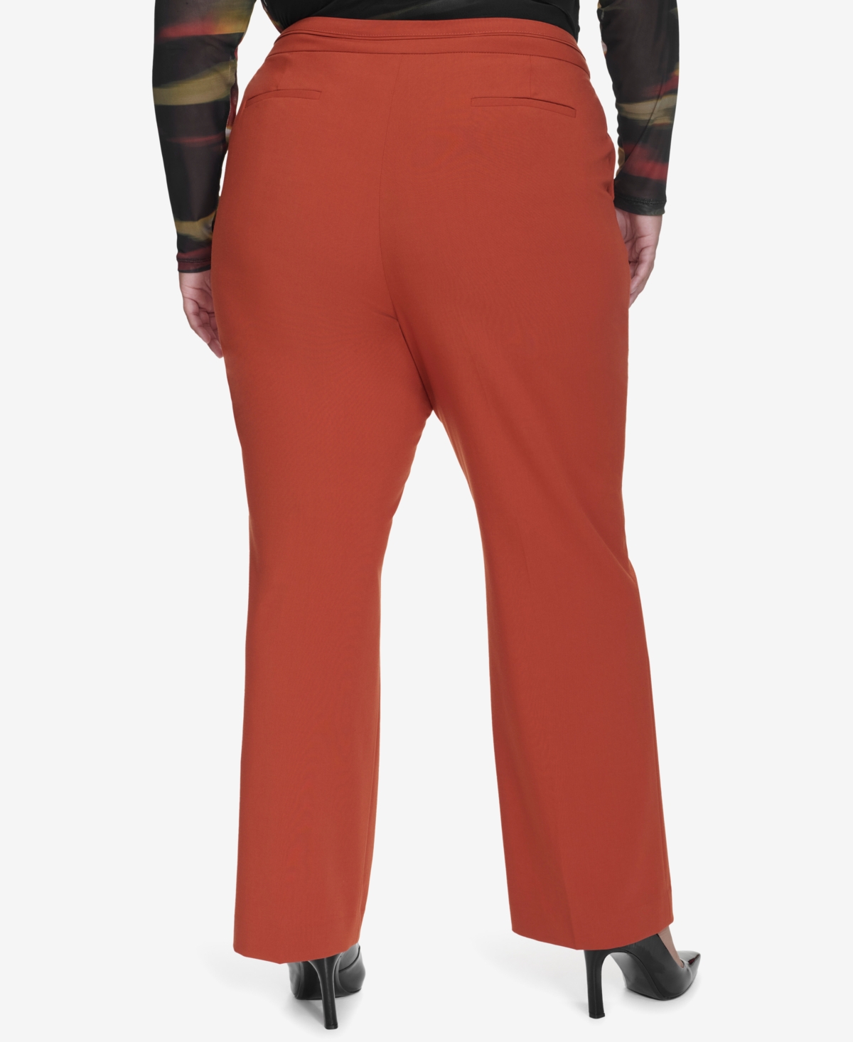 Dkny Plus Size Seamed Waistband Wide-Leg Pants