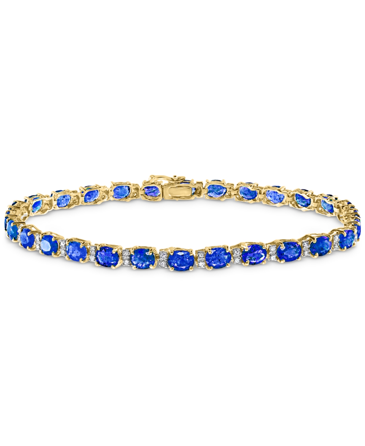 Effy Emerald (9-1/3 ct. t.w.) and Diamond (1/4 ct. t.w.) Tennis Bracelet in 14k Gold (Also Available in Brasilica by Effy - Sapphire (Yellow
