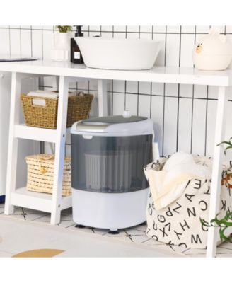 Portable Mini Washing Machine Semi-Automatic Washer and Spinner Combo with Single Tub-Gray