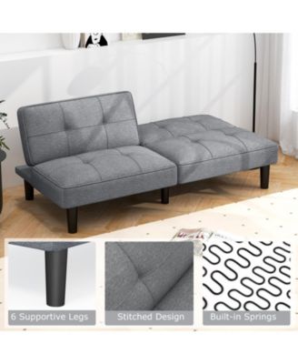 Convertible Folding Futon Sofa Bed with 6-Position Adjustable Backrest