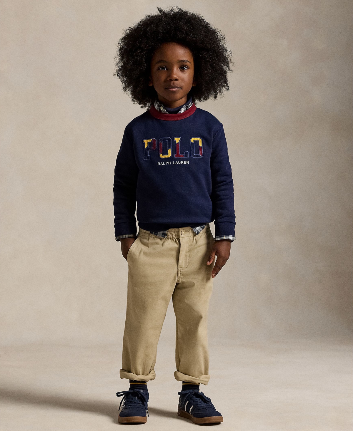 Polo Ralph Lauren Toddler and Little Boys Corduroy-Logo Fleece Sweatshirt
