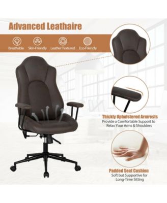 High Adjustable Back Executive Office Chair with Armrest-Brown