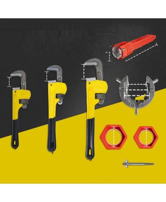 Heavy Duty Adjustable Pipe Wrench Set with Bag