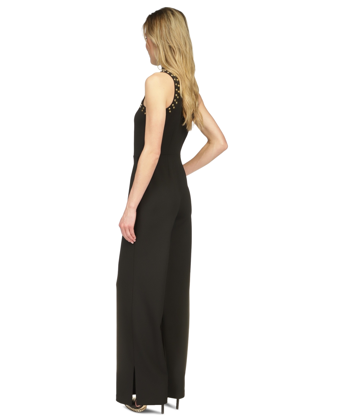 Michael Michael Kors Women's Astor Studded Sleeveless Mock-Neck Jumpsuit