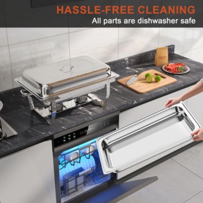 2 Pack 8QT Chafing Dish Buffet Set with Water Pan Stainless Steel Food Warmers for Parties Buffet