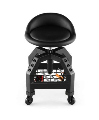 Rolling Seat Mechanic Stool Chair with Tool Tray 4 Universal Wheels for Factory