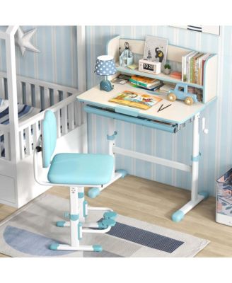Kids Study Desk with 7-Level Tiltable Desktop Adjustable Height Pull Out Drawer